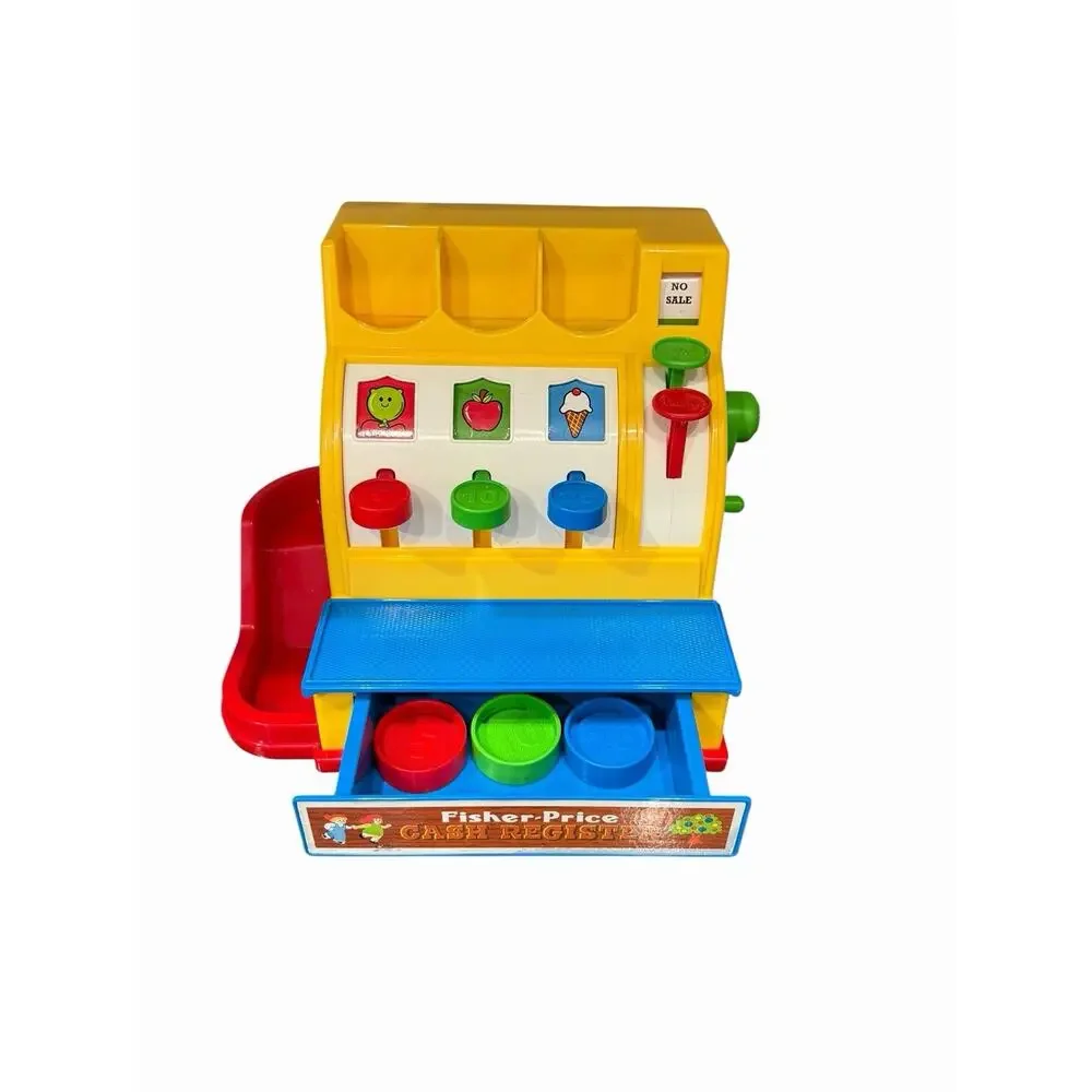 Retro 2015 Fisher Price Cash Register with 3 Coins Working Bell & Drawer Tested - Picture 2 of 9